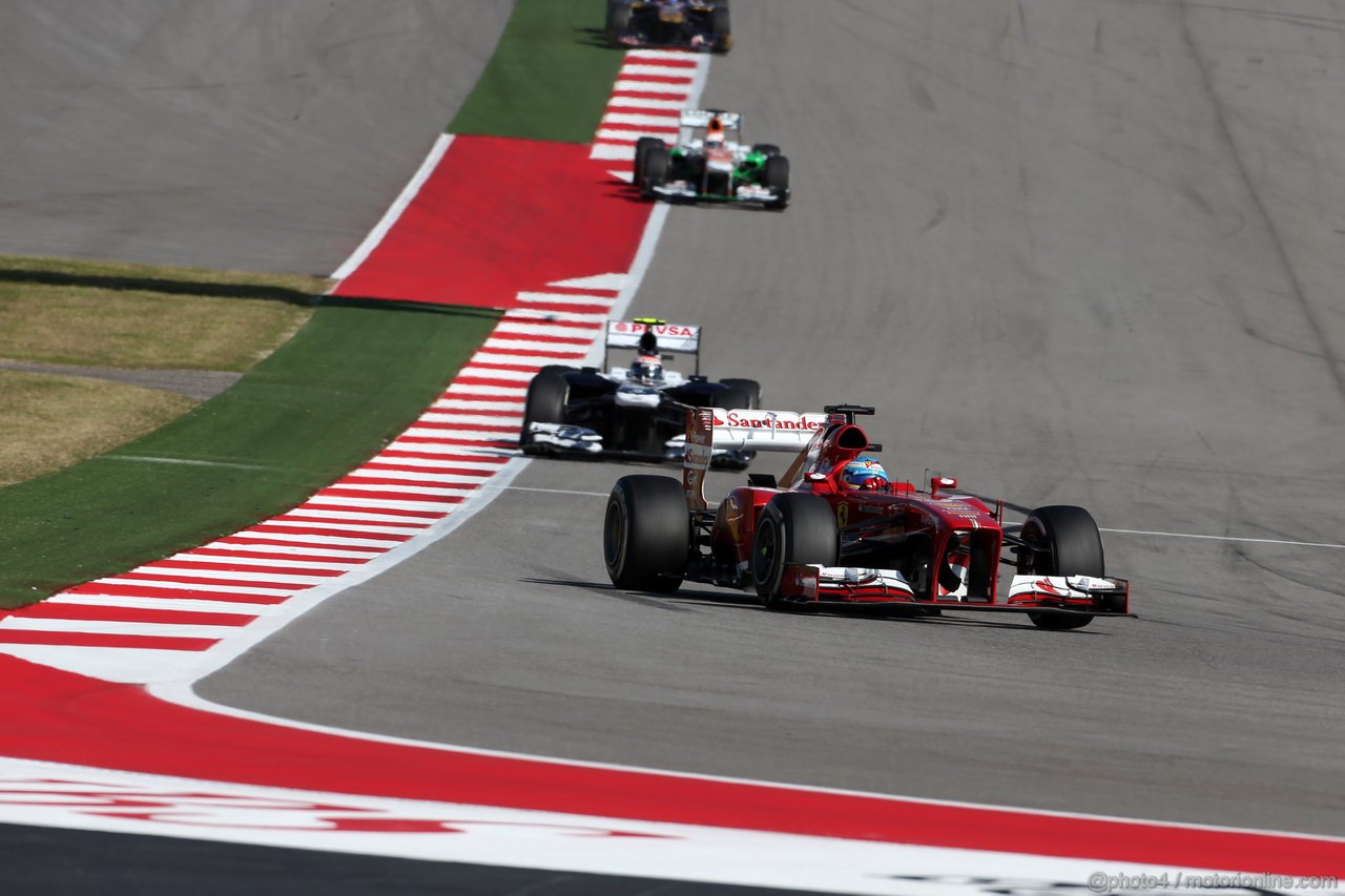 GP USA, 17.11.2013- Gara, Fernando Alonso (ESP) Ferrari F138 