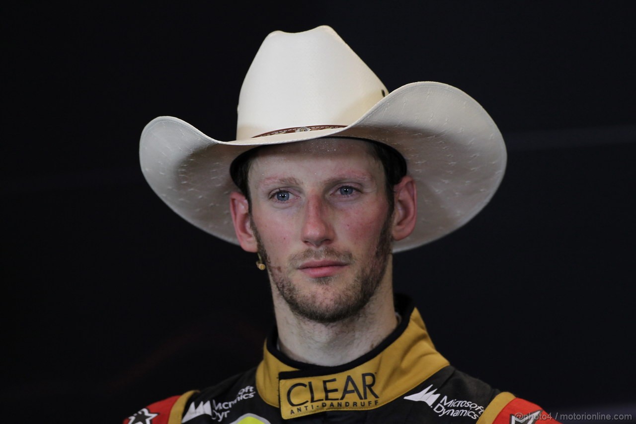 GP USA, 17.11.2013- Gara, Conferenza Stampa, Romain Grosjean (FRA) Lotus F1 Team E21