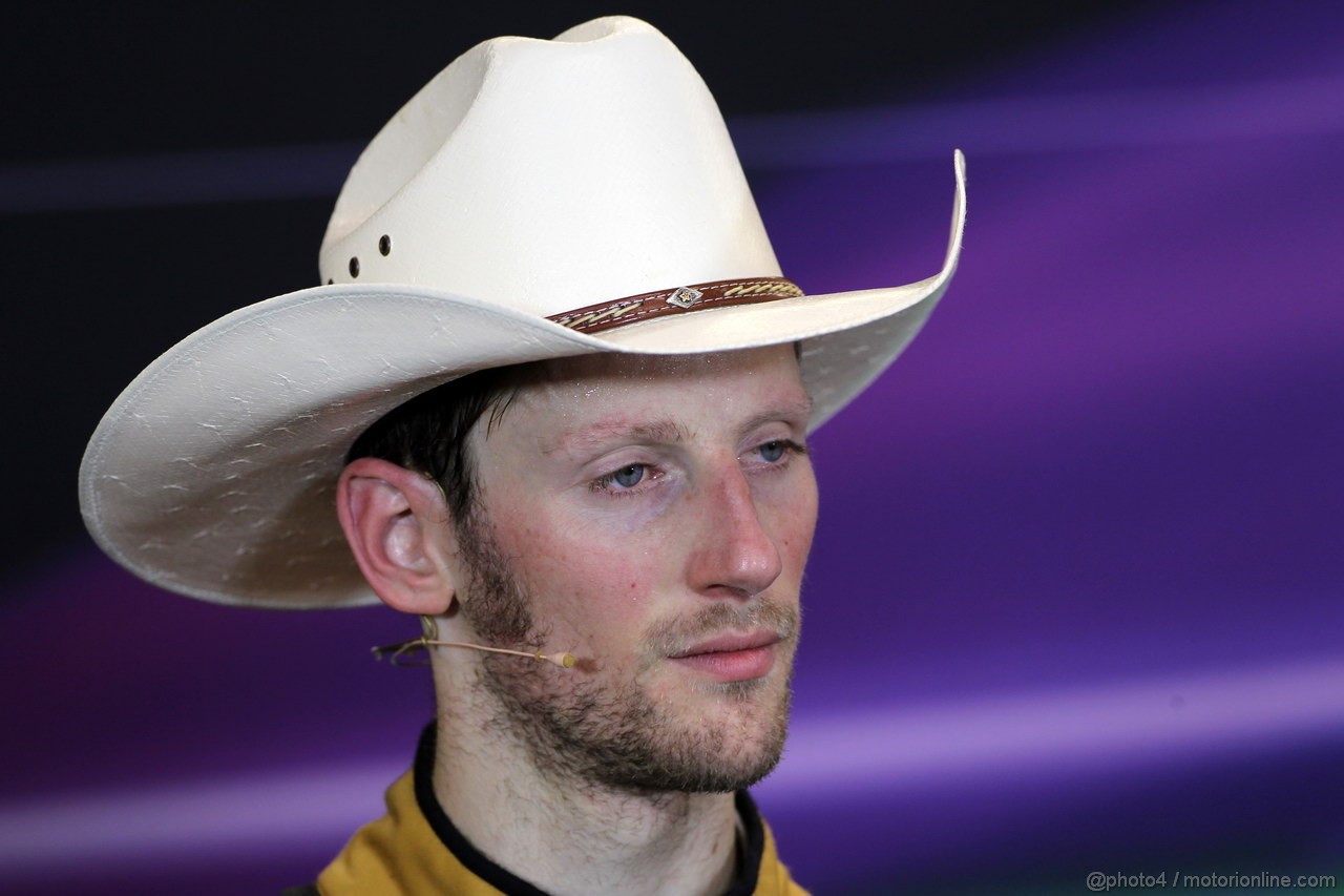 GP USA, 17.11.2013- Gara, Conferenza Stampa, Romain Grosjean (FRA) Lotus F1 Team E21