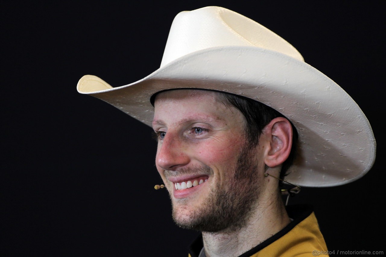 GP USA, 17.11.2013- Gara, Conferenza Stampa, Romain Grosjean (FRA) Lotus F1 Team E21 