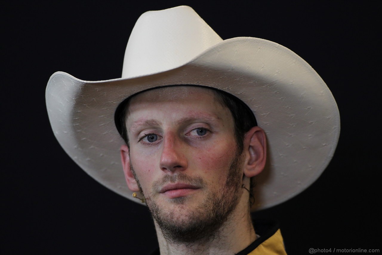 GP USA, 17.11.2013- Gara, Conferenza Stampa, Romain Grosjean (FRA) Lotus F1 Team E21 