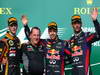 GP USA, 17.11.2013- Gara, Sebastian Vettel (GER) Red Bull Racing RB9 vincitore, secondo Romain Grosjean (FRA) Lotus F1 Team E21 e terzo Mark Webber (AUS) Red Bull Racing RB9