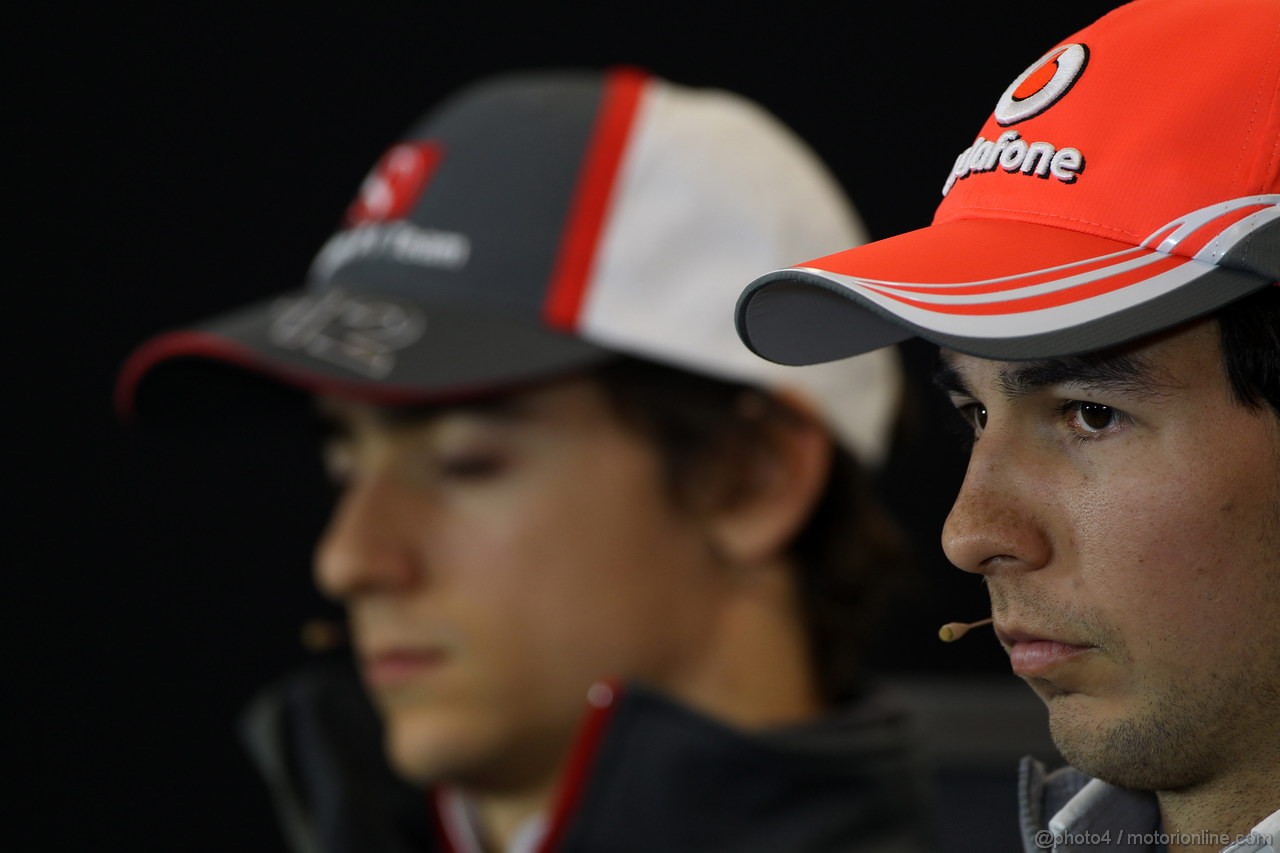 GP USA, 14.11.2013- Conferenza Stampa, Esteban Gutierrez (MEX), Sauber F1 Team C32 e Sergio Perez (MEX) McLaren MP4-28 