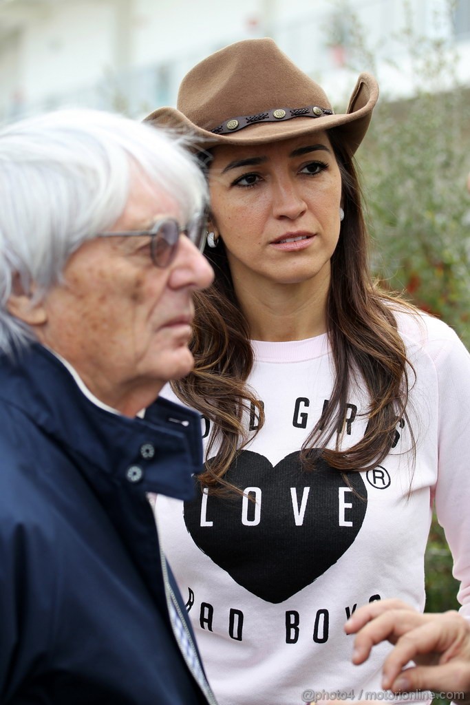 GP USA, 14.11.2013- Bernie Ecclestone (GBR), President e CEO of Formula One Management  e sua moglie Fabiana Flosi (BRA), Wife of Bernie Ecclestone 
