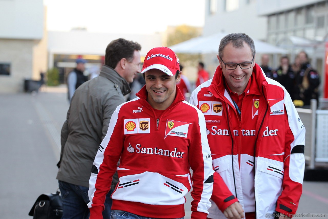 GP USA, 14.11.2013- Felipe Massa (BRA) Ferrari F138 e Stefano Domenicali (ITA), Team Principal 