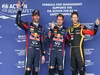 GP USA, 16.11.2013- Qualifiche, secondo Mark Webber (AUS) Red Bull Racing RB9, Sebastian Vettel (GER) Red Bull Racing RB9 pole position e terzo Romain Grosjean (FRA) Lotus F1 Team E21 