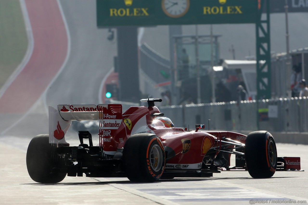 GP USA, 15.11.2013- Prove Libere 1, Fernando Alonso (ESP) Ferrari F138 