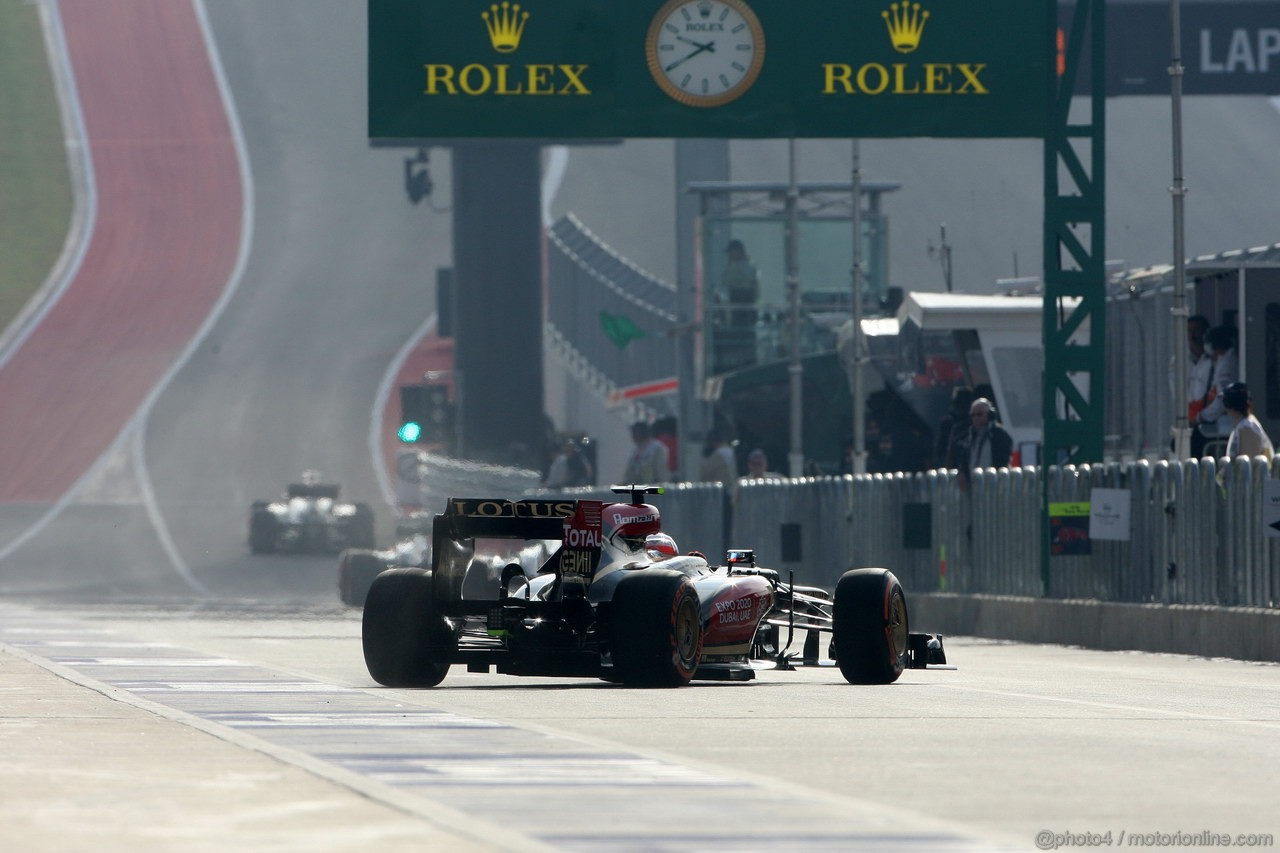 GP USA, 15.11.2013- Prove Libere 1, Romain Grosjean (FRA) Lotus F1 Team E21 