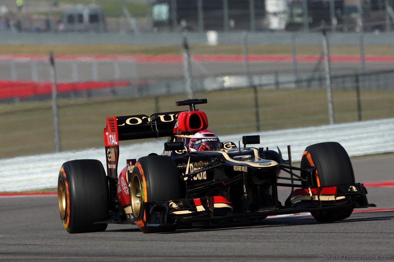 GP USA, 15.11.2013- Prove Libere 1, Heikki Kovalainen (FIN) Lotus F1 Team E21  