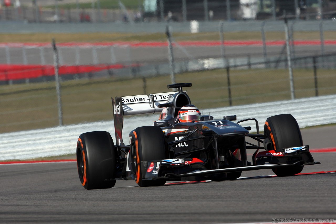 GP USA, 15.11.2013- Prove Libere 1, Nico Hulkenberg (GER) Sauber F1 Team C32 