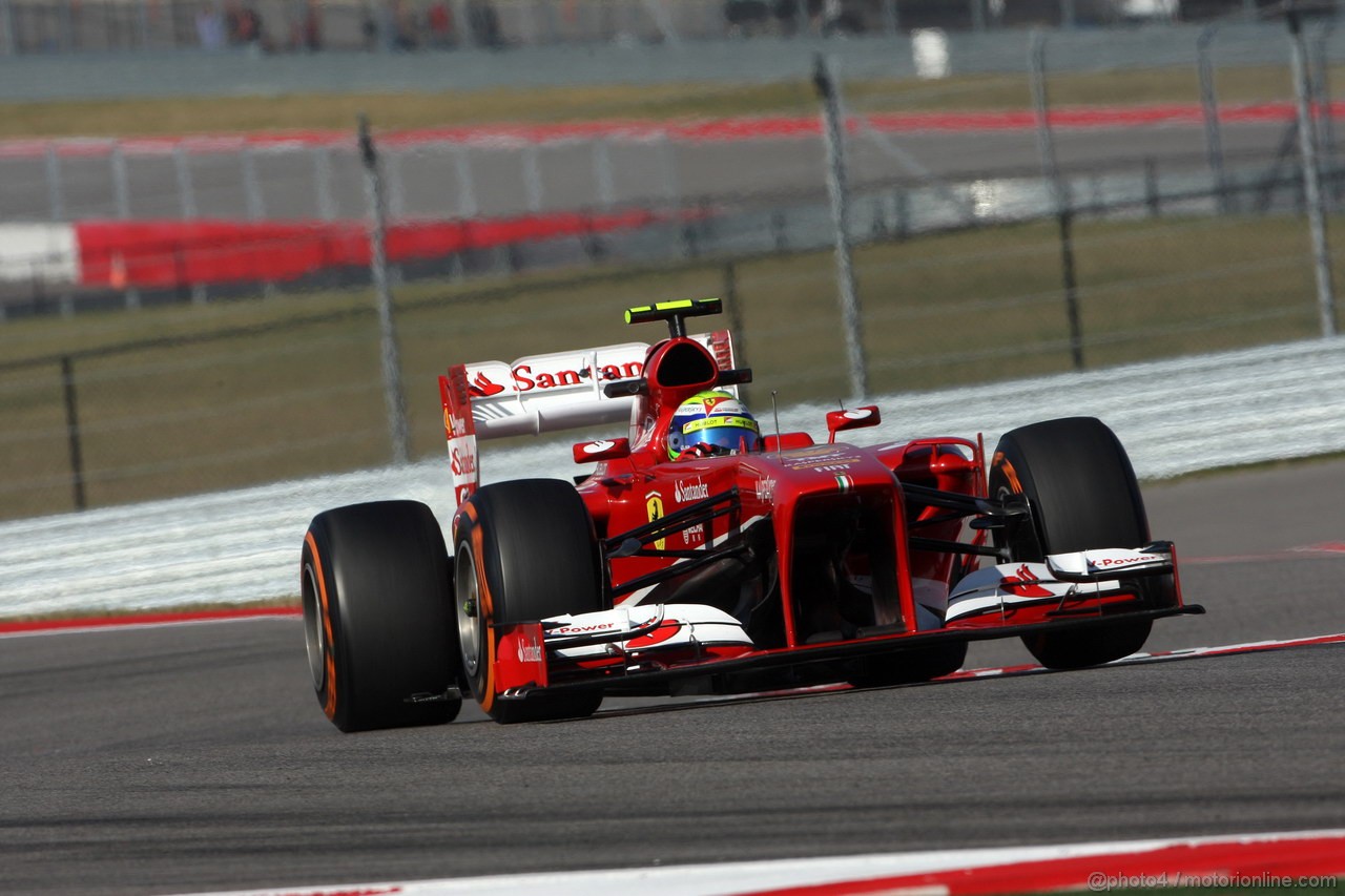 GP USA, 15.11.2013- Prove Libere 1, Felipe Massa (BRA) Ferrari F138 