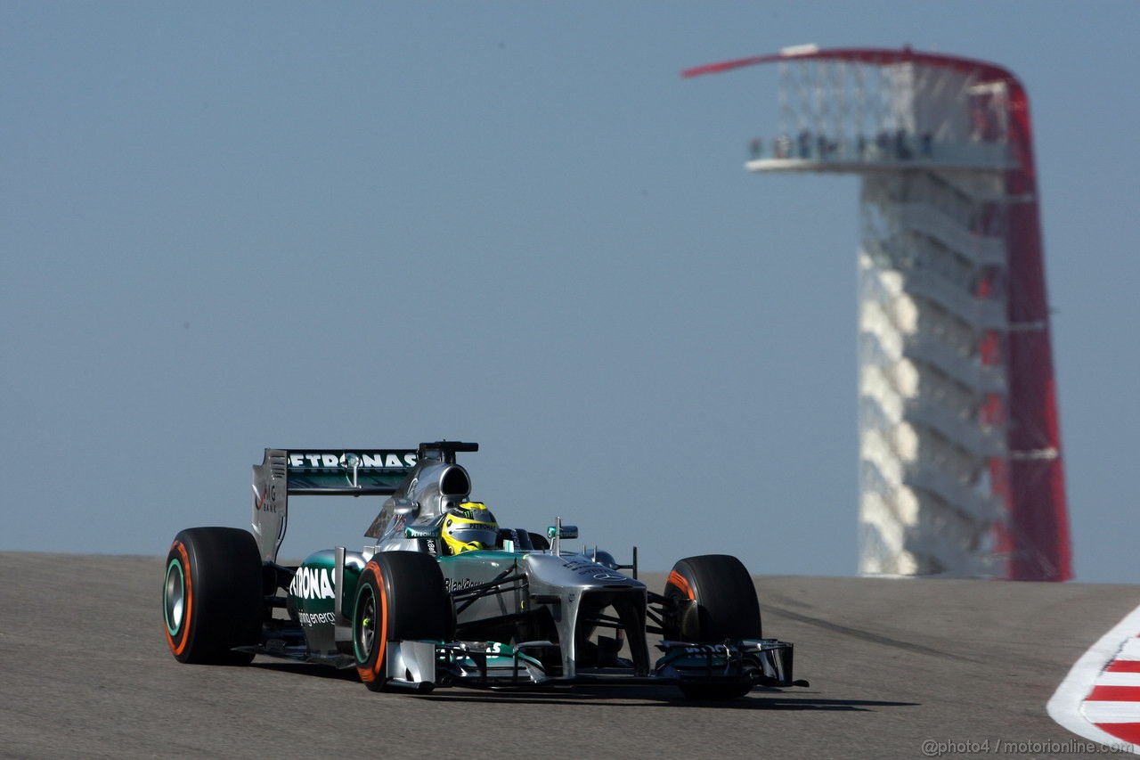 GP USA, 15.11.2013- Prove Libere 1, Nico Rosberg (GER) Mercedes AMG F1 W04 