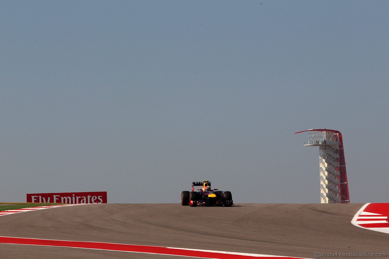 GP USA, 15.11.2013- Prove Libere 1, Mark Webber (AUS) Red Bull Racing RB9 