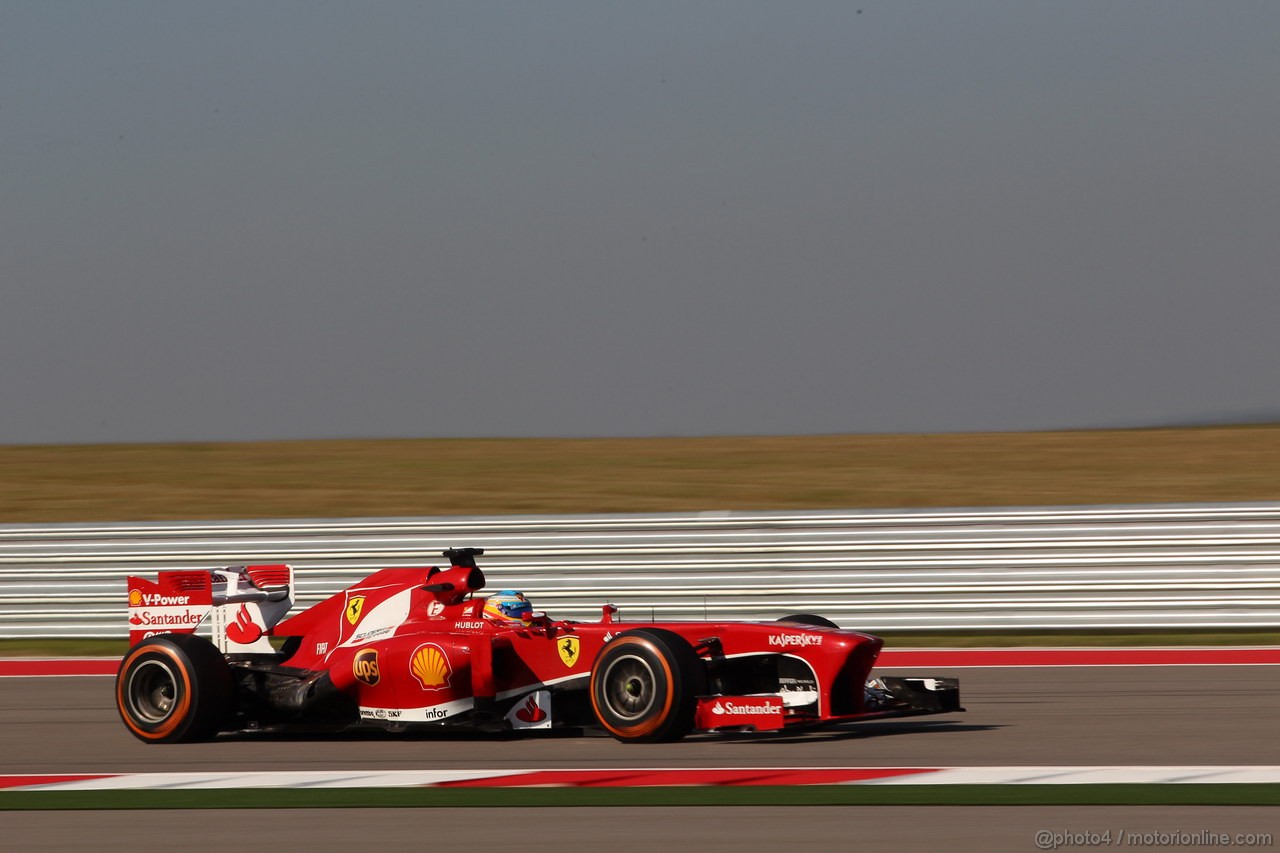 GP USA, 15.11.2013- Prove Libere 1, Fernando Alonso (ESP) Ferrari F138 