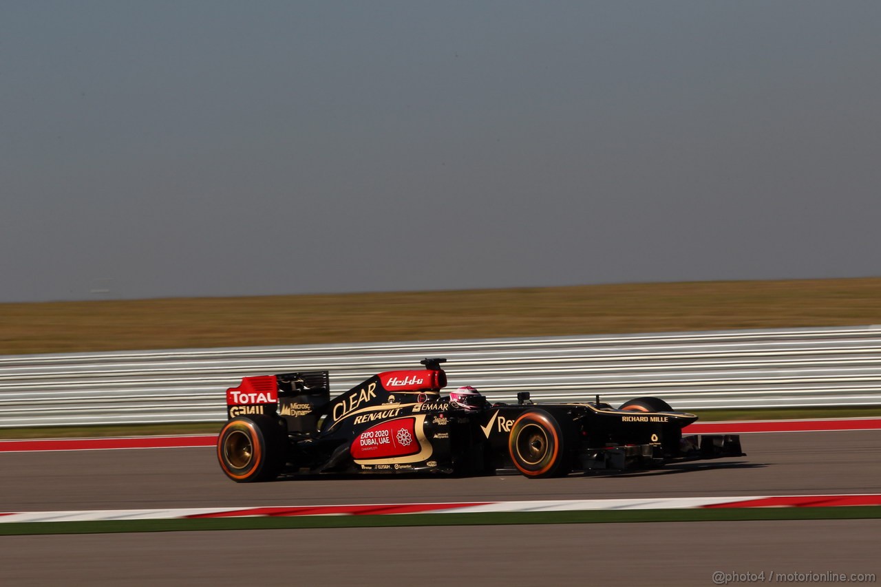 GP USA, 15.11.2013- Prove Libere 1, Heikki Kovalainen (FIN) Lotus F1 Team E21  