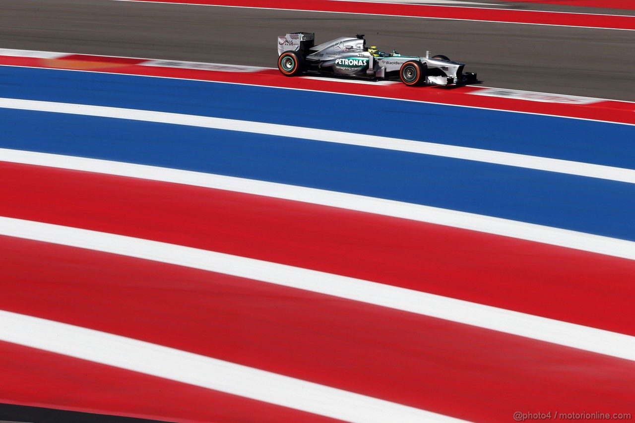 GP USA, 15.11.2013- Prove Libere 1, Nico Rosberg (GER) Mercedes AMG F1 W04 