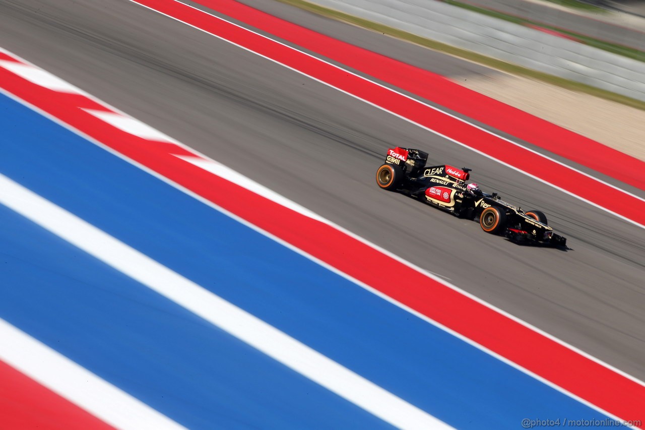 GP USA, 15.11.2013- Prove Libere 1, Heikki Kovalainen (FIN) Lotus F1 Team E21  