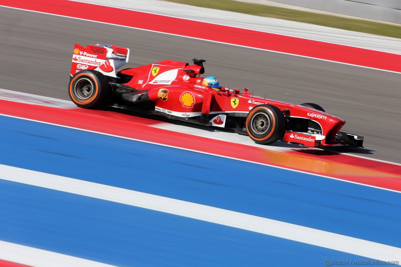 GP USA, 15.11.2013- Prove Libere 1, Fernando Alonso (ESP) Ferrari F138 
