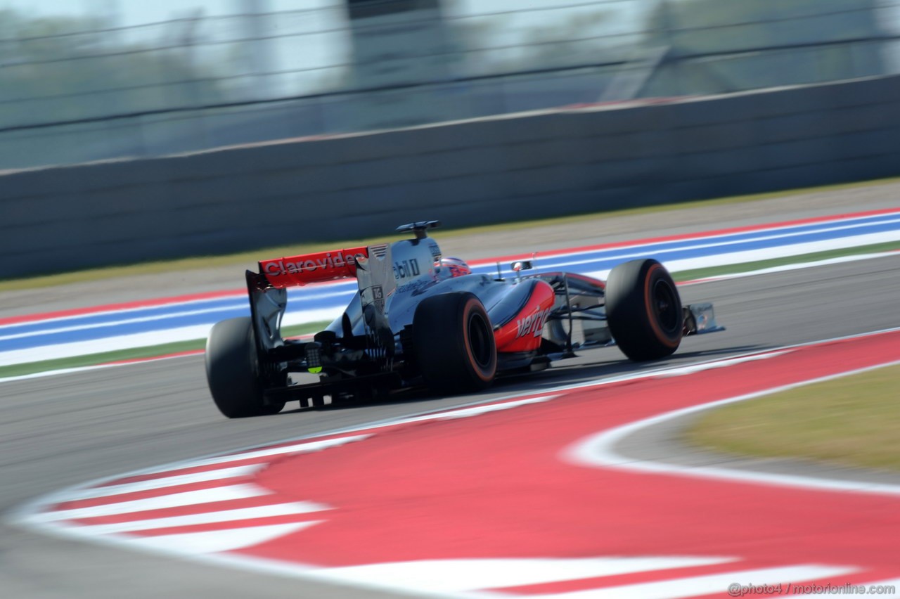 GP USA, 15.11.2013- Prove Libere 1, Jenson Button (GBR) McLaren Mercedes MP4-28 