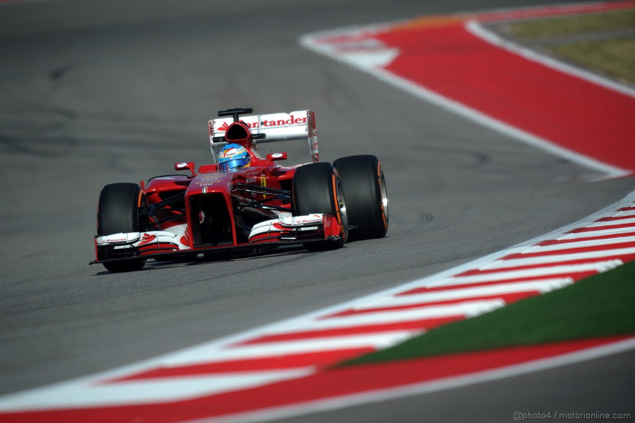 GP USA, 15.11.2013- Prove Libere 1, Fernando Alonso (ESP) Ferrari F138 