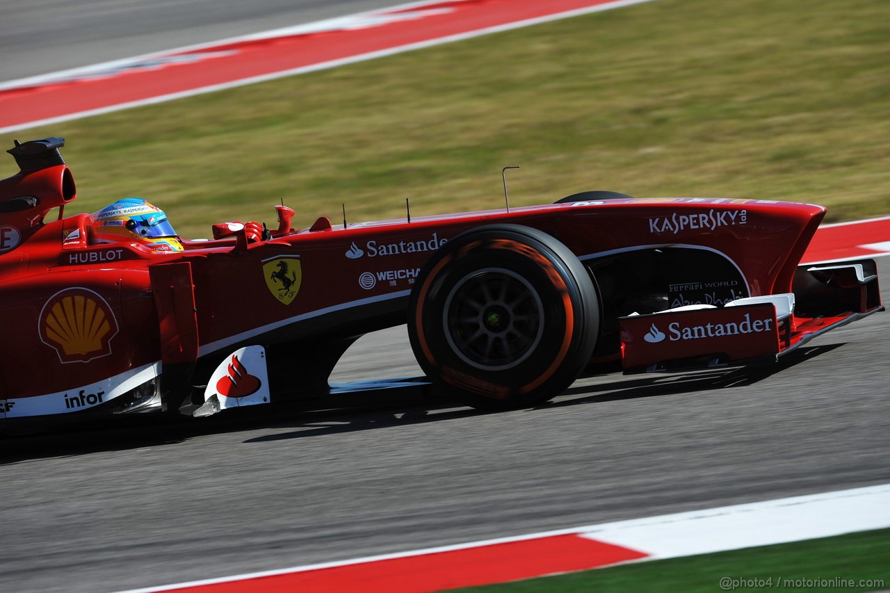 GP USA, 15.11.2013- Prove Libere 1, Fernando Alonso (ESP) Ferrari F138 