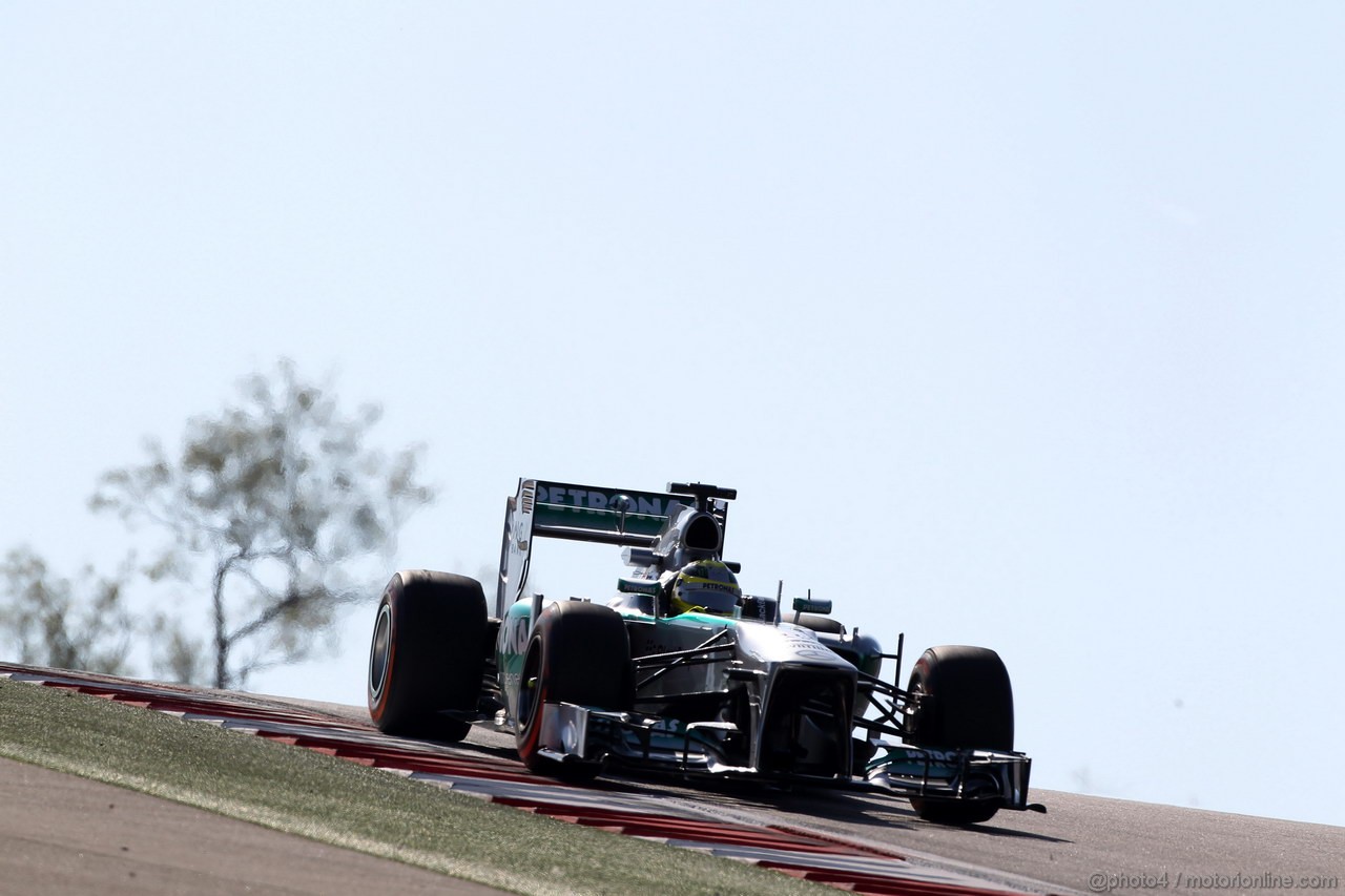 GP USA, 15.11.2013- Prove Libere 1, Nico Rosberg (GER) Mercedes AMG F1 W04 