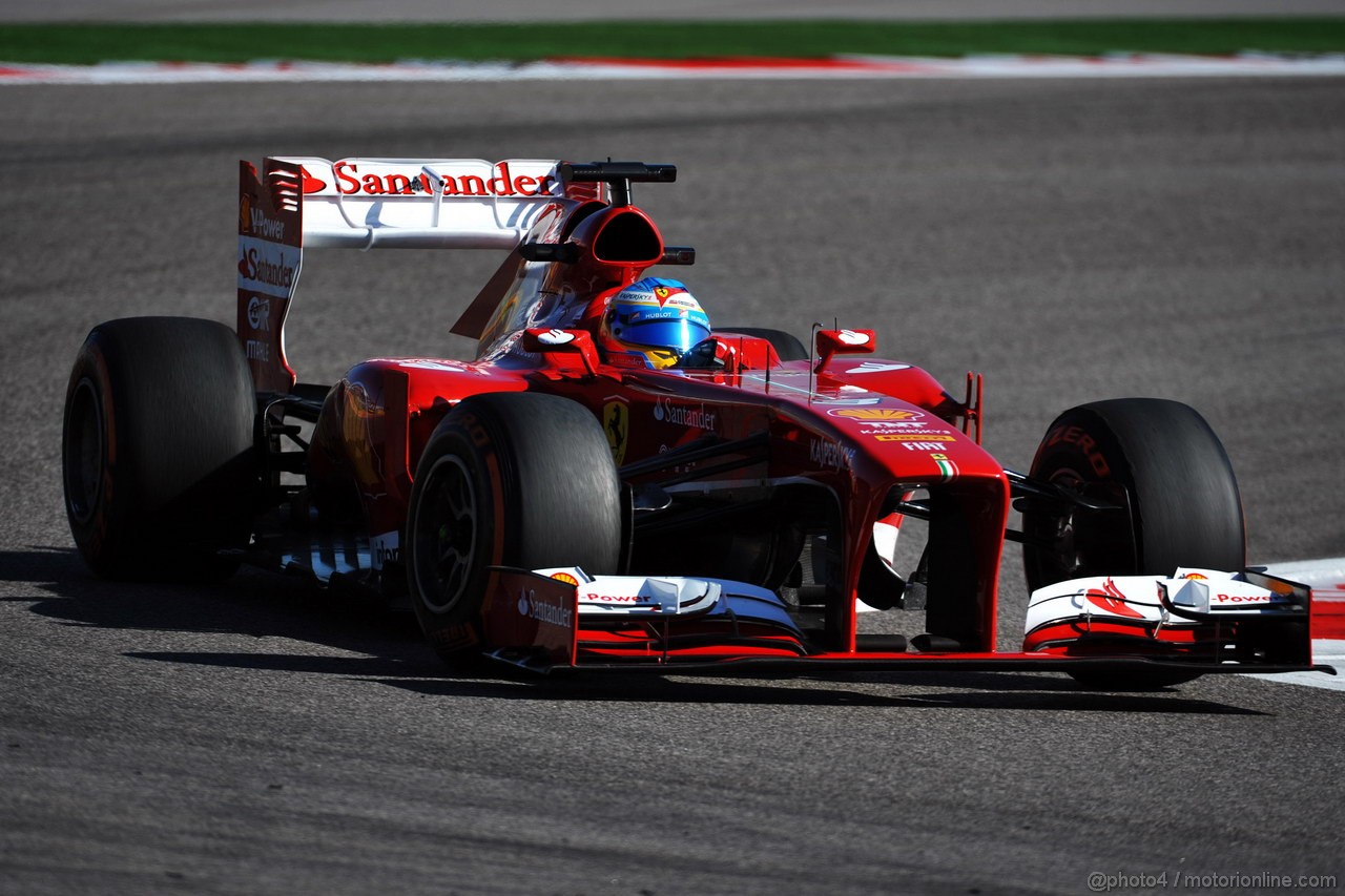 GP USA, 15.11.2013- Prove Libere 1, Fernando Alonso (ESP) Ferrari F138 