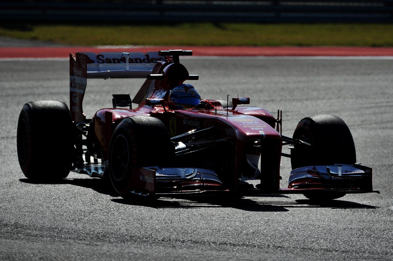 GP USA, 15.11.2013- Prove Libere 1, Fernando Alonso (ESP) Ferrari F138 