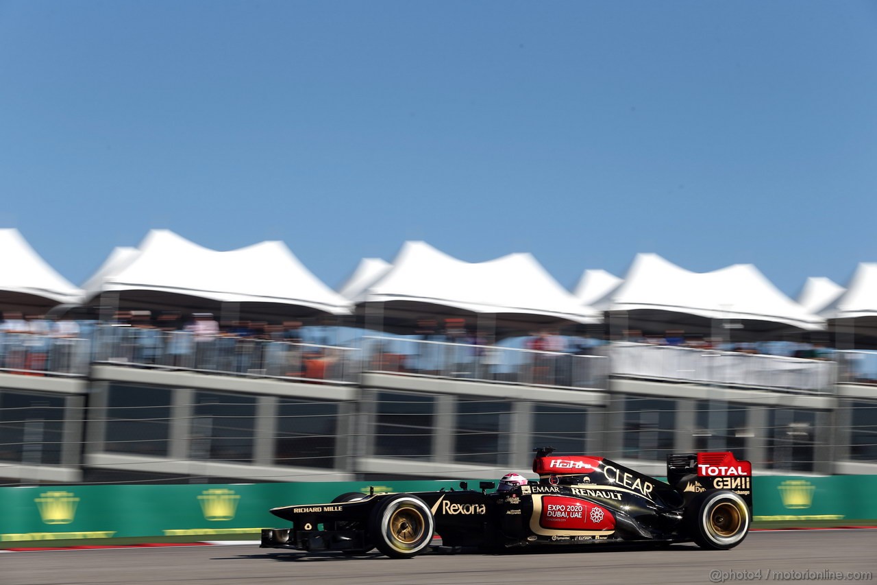 GP USA, 15.11.2013- Prove Libere 2, Heikki Kovalainen (FIN) Lotus F1 Team E21  