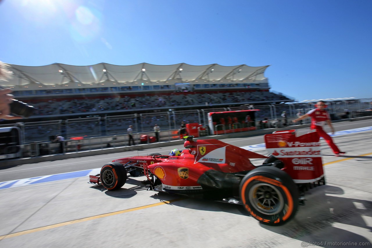 GP USA, 15.11.2013- Prove Libere 2, Felipe Massa (BRA) Ferrari F138 