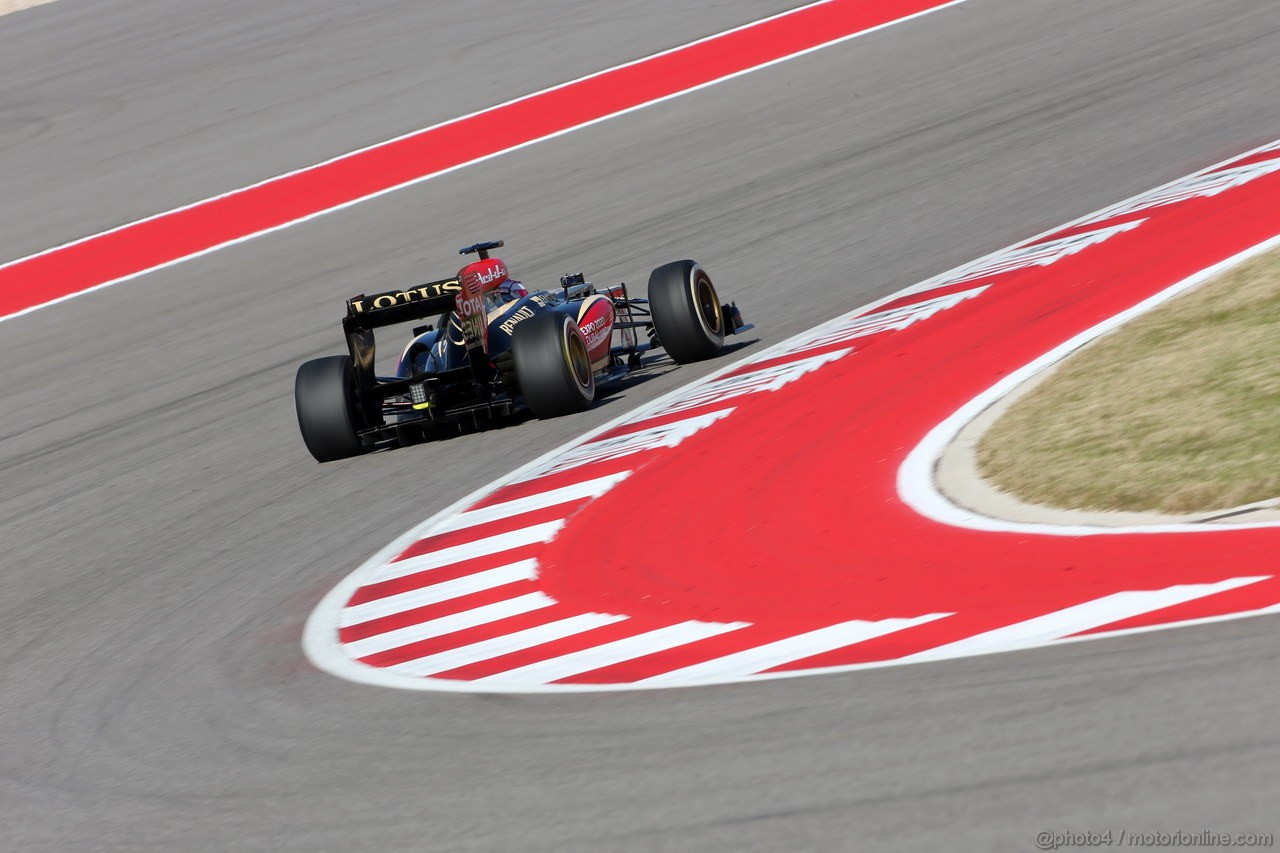 GP USA, 15.11.2013- Prove Libere 2, Heikki Kovalainen (FIN) Lotus F1 Team E21  
