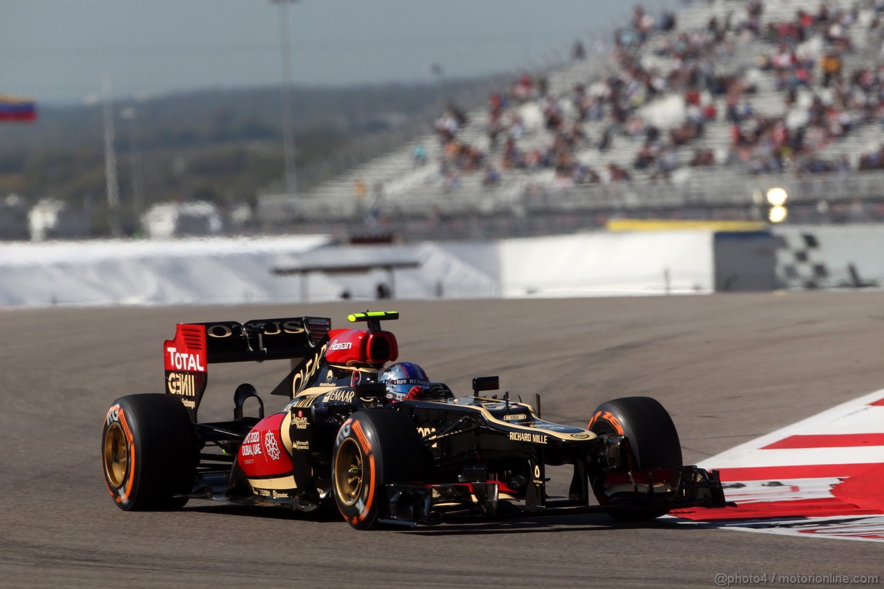 GP USA, 15.11.2013- Prove Libere 2, Romain Grosjean (FRA) Lotus F1 Team E21 