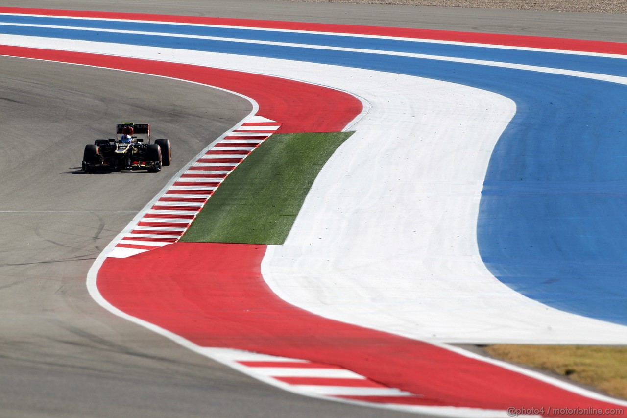GP USA, 15.11.2013- Prove Libere 2, Romain Grosjean (FRA) Lotus F1 Team E21 