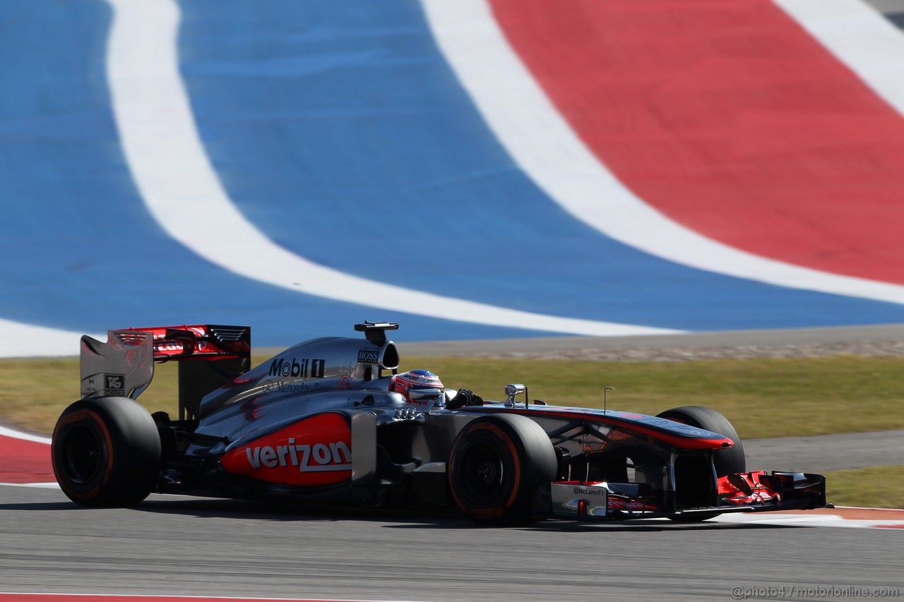 GP USA, 15.11.2013- Prove Libere 2, Jenson Button (GBR) McLaren Mercedes MP4-28 