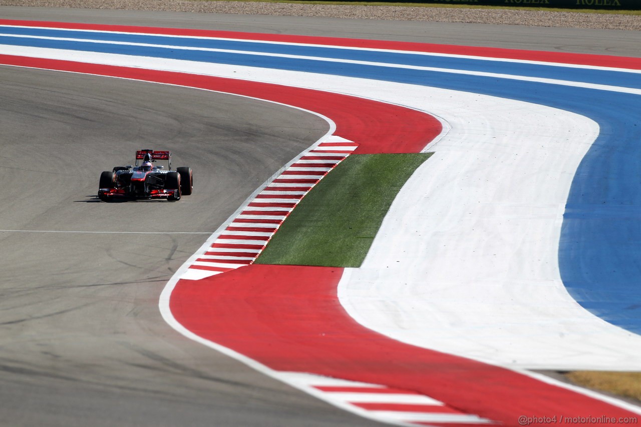 GP USA, 15.11.2013- Prove Libere 2, Jenson Button (GBR) McLaren Mercedes MP4-28 