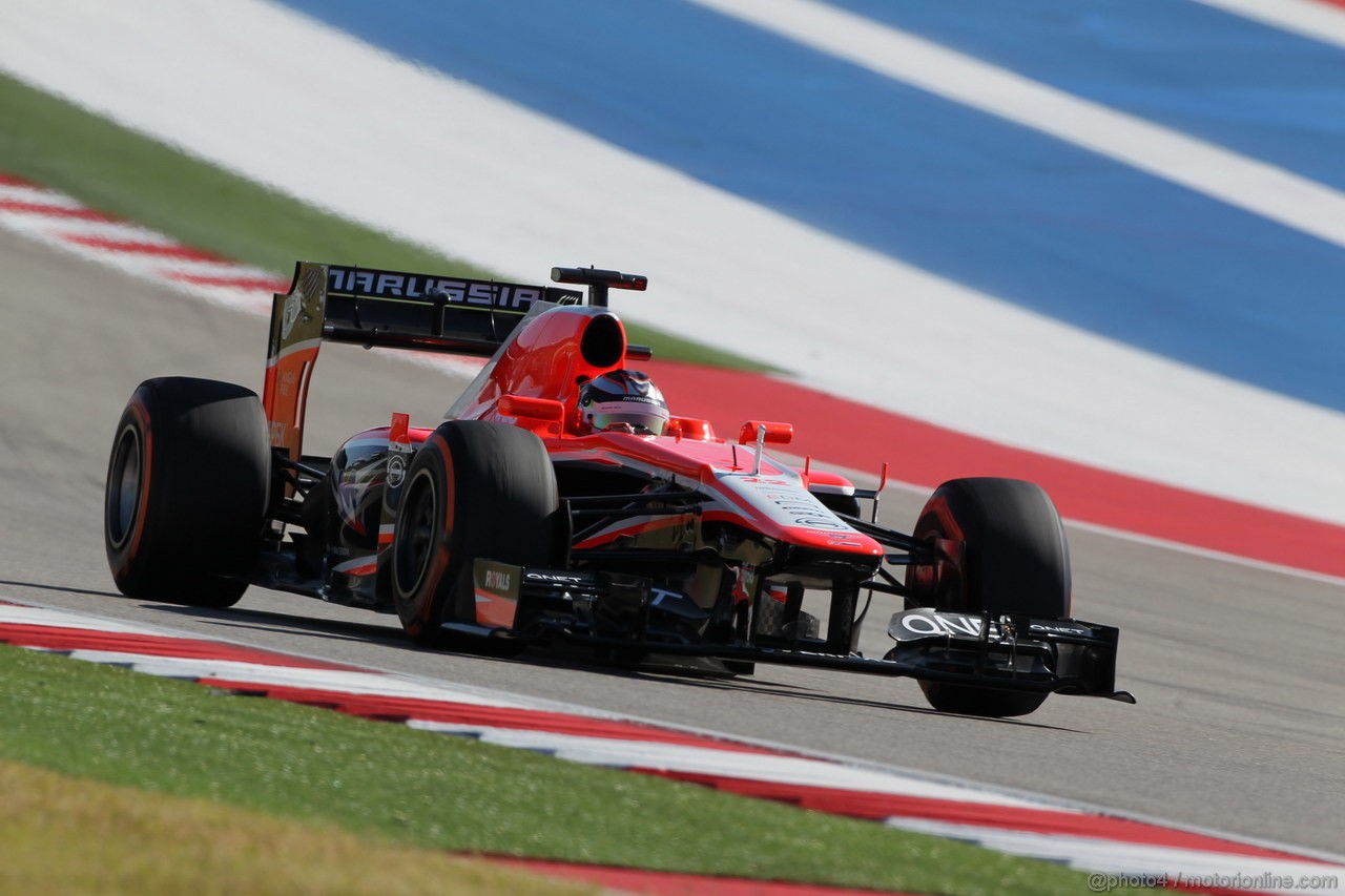 GP USA, 15.11.2013- Prove Libere 2, Jules Bianchi (FRA) Marussia F1 Team MR02 