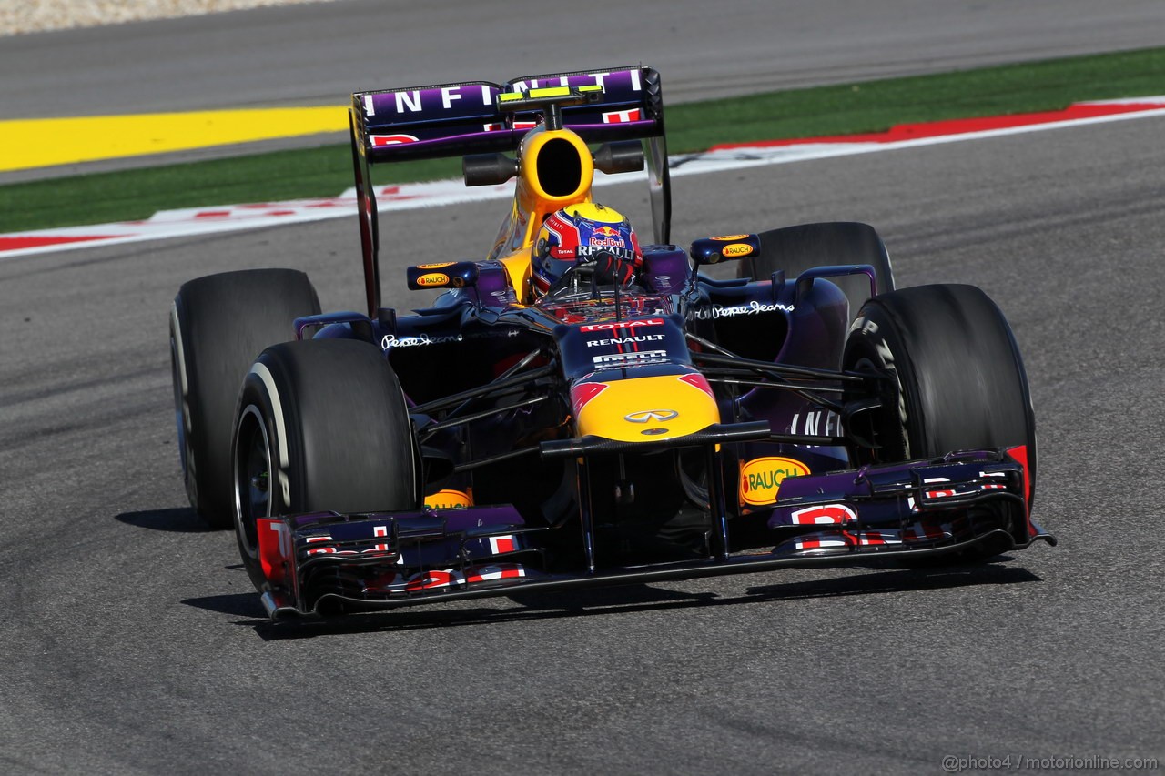 GP USA, 15.11.2013- Prove Libere 2, Mark Webber (AUS) Red Bull Racing RB9 