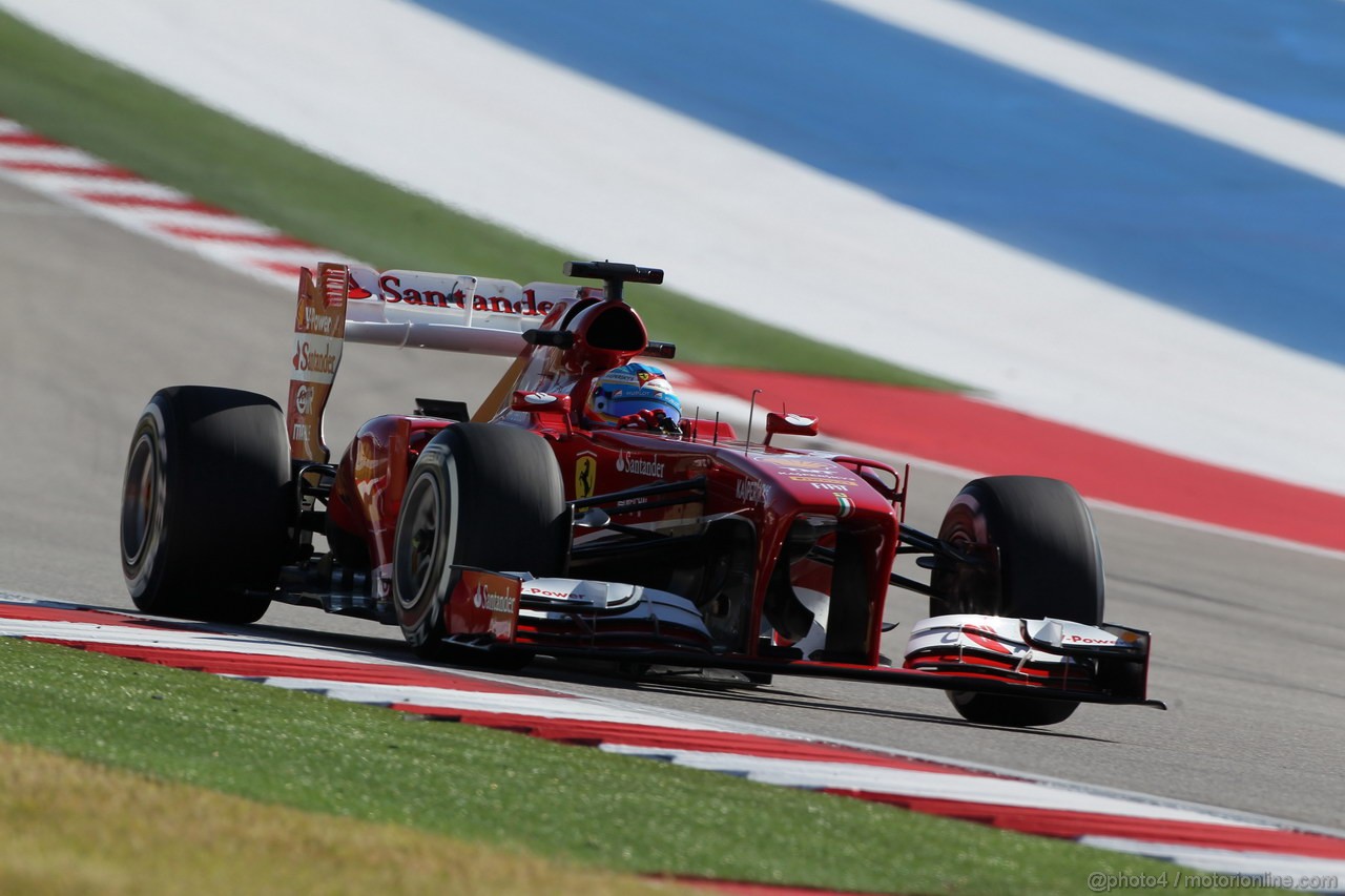 GP USA, 15.11.2013- Prove Libere 2, Fernando Alonso (ESP) Ferrari F138 