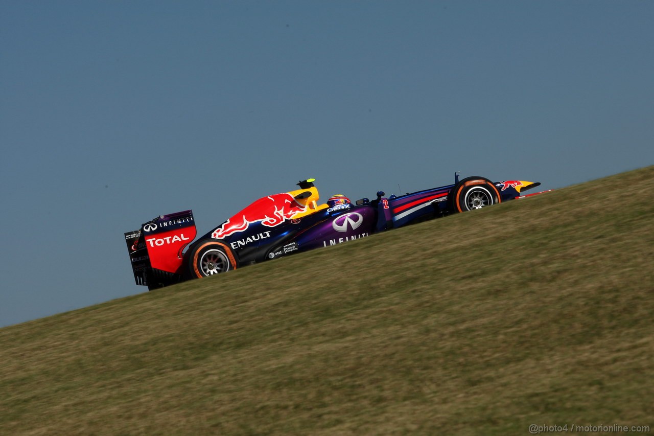 GP USA, 15.11.2013- Prove Libere 2, Mark Webber (AUS) Red Bull Racing RB9 