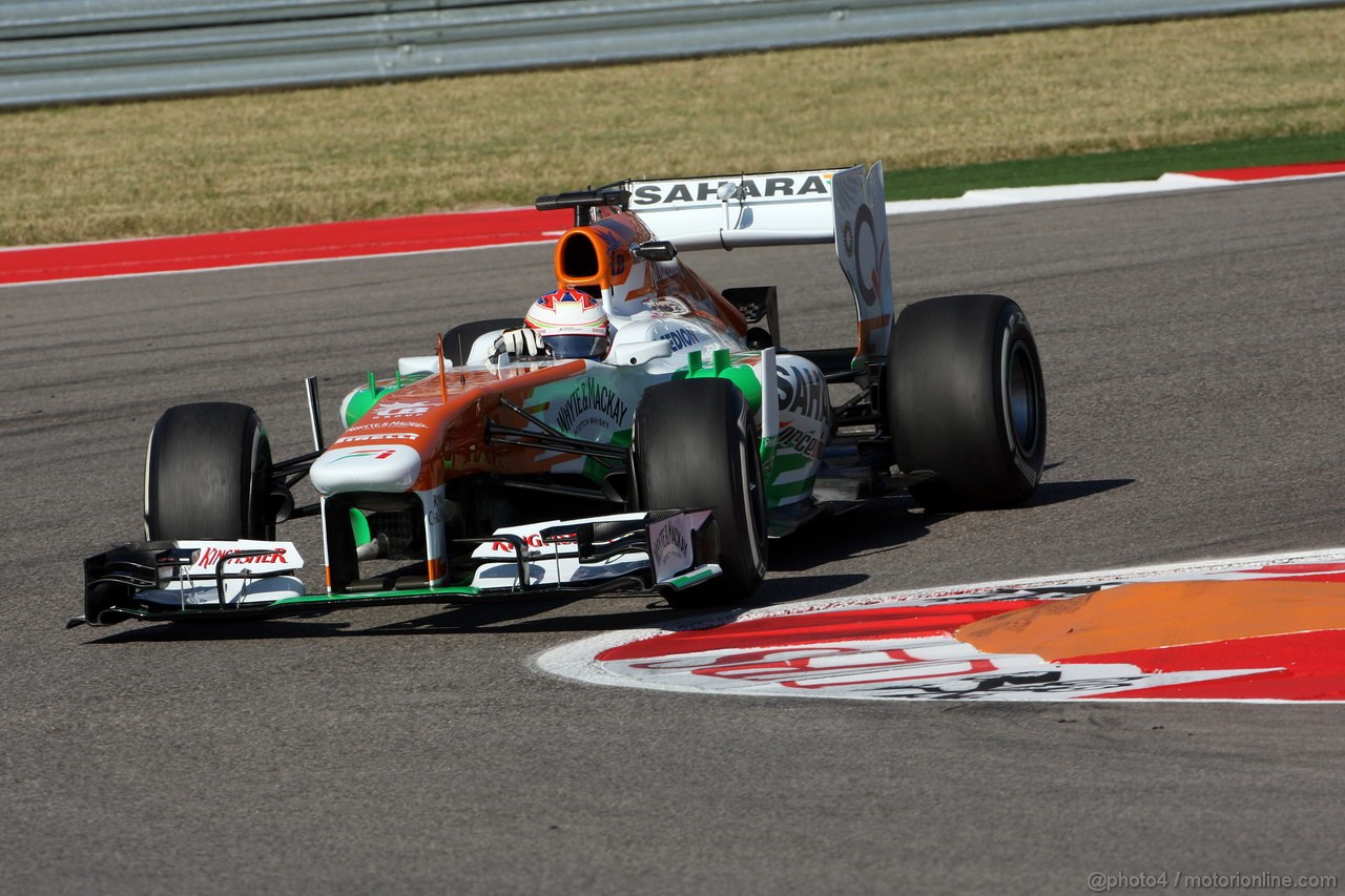 GP USA, 15.11.2013- Prove Libere 2, Paul di Resta (GBR) Sahara Force India F1 Team VJM06 