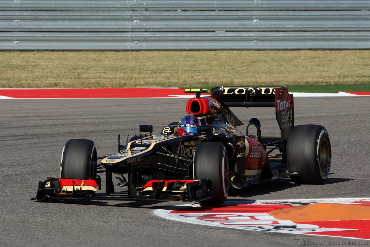 GP USA, 15.11.2013- Prove Libere 2, Romain Grosjean (FRA) Lotus F1 Team E21 