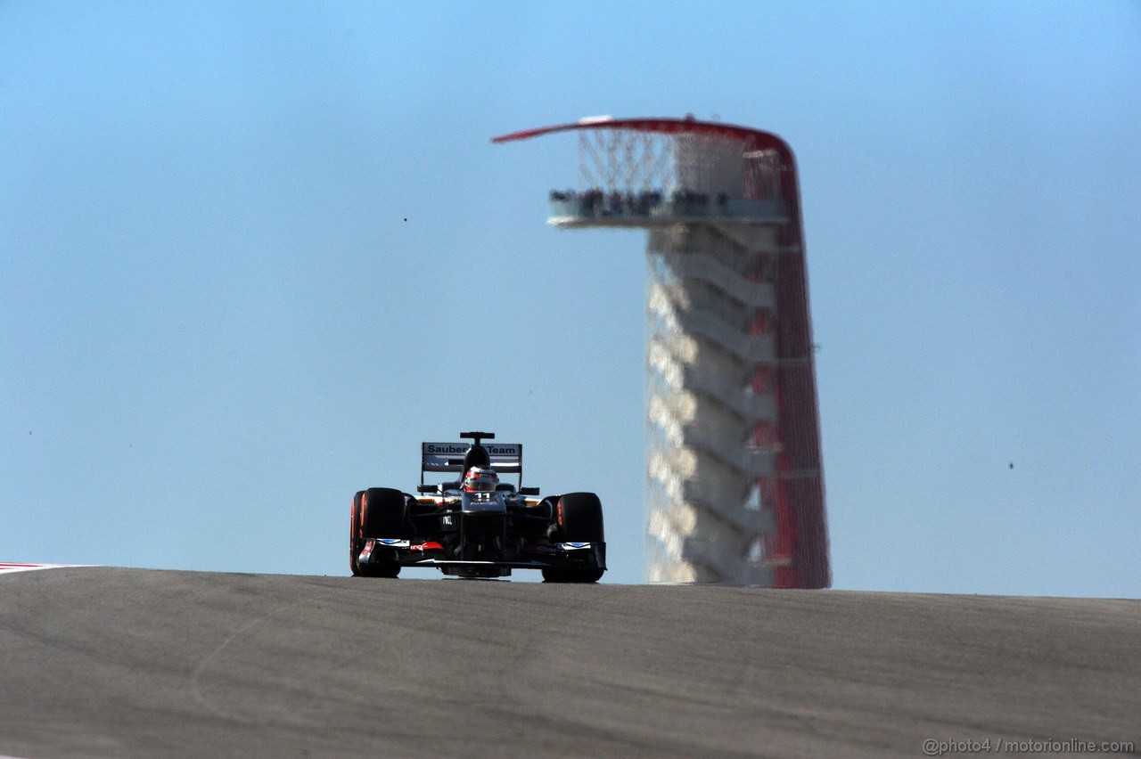 GP USA, 15.11.2013- Prove Libere 2, Nico Hulkenberg (GER) Sauber F1 Team C32 