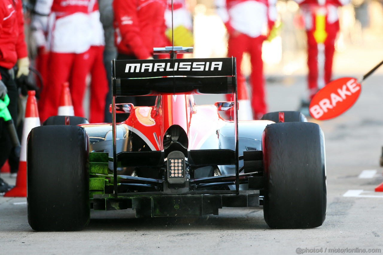 JEREZ TEST FEBBRAIO 2013, Max Chilton (GBR) Marussia F1 Team MR02 running flow-vis paint.
07.02.2013. 