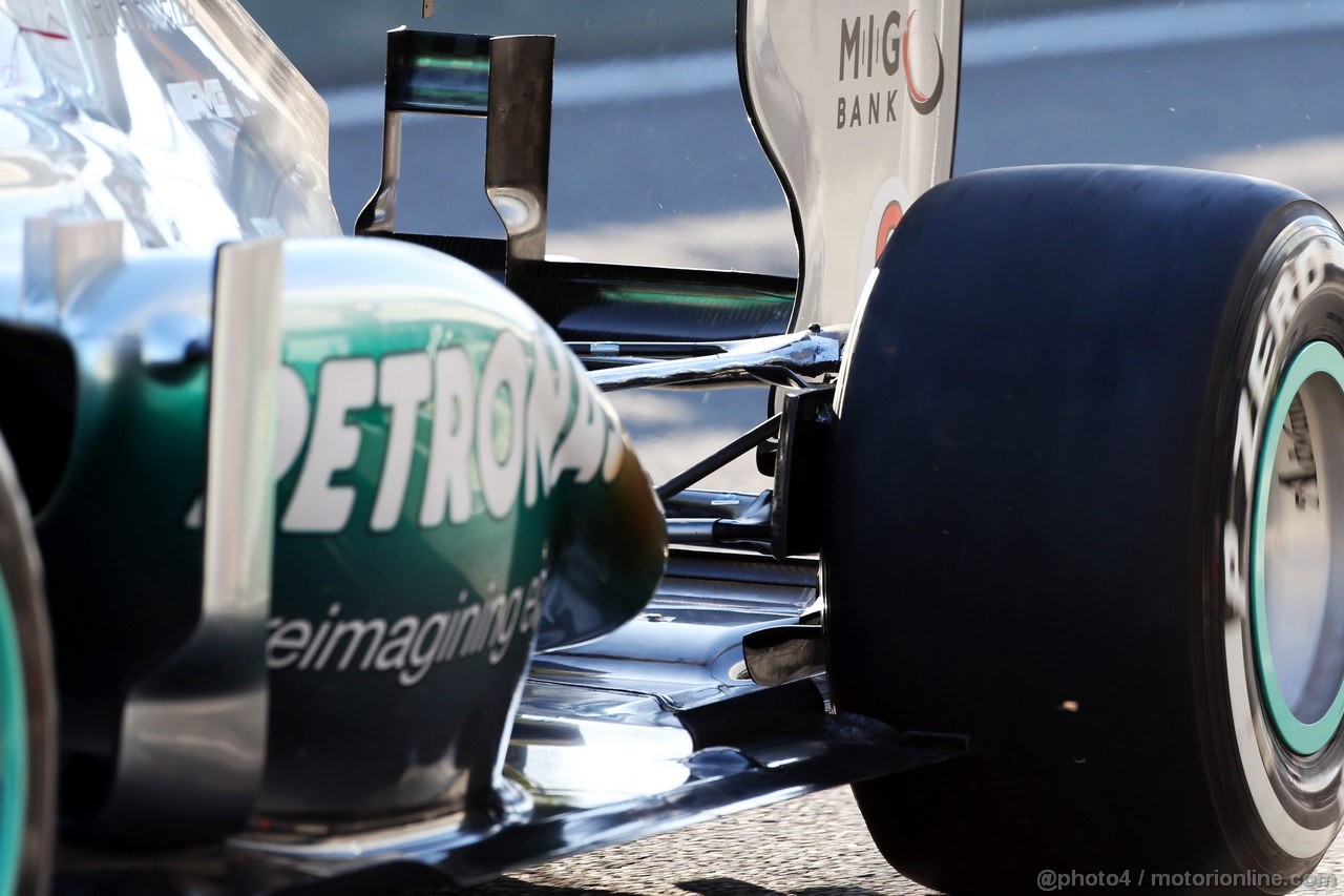 JEREZ TEST FEBBRAIO 2013, Nico Rosberg (GER) Mercedes AMG F1 W04 rear suspension e sidepod.
07.02.2013. 