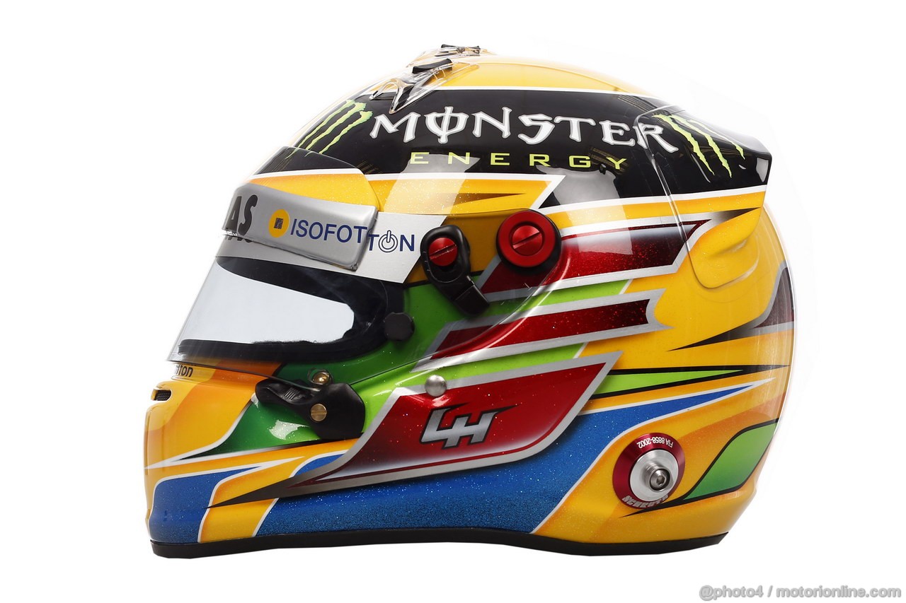 JEREZ TEST FEBBRAIO 2013, The helmet of Lewis Hamilton (GBR) Mercedes AMG F1.
07.02.2013. 