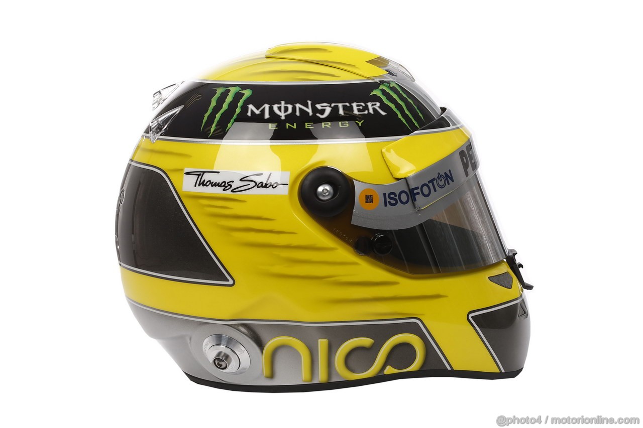 JEREZ TEST FEBBRAIO 2013, The helmet of Nico Rosberg (GER) Mercedes AMG F1.
07.02.2013. 