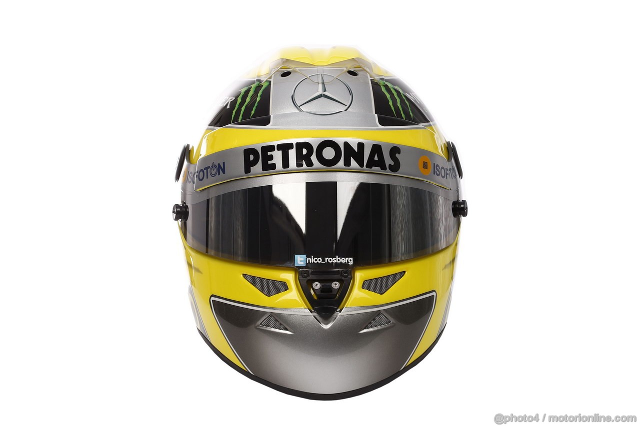 JEREZ TEST FEBBRAIO 2013, The helmet of Nico Rosberg (GER) Mercedes AMG F1.
07.02.2013. 