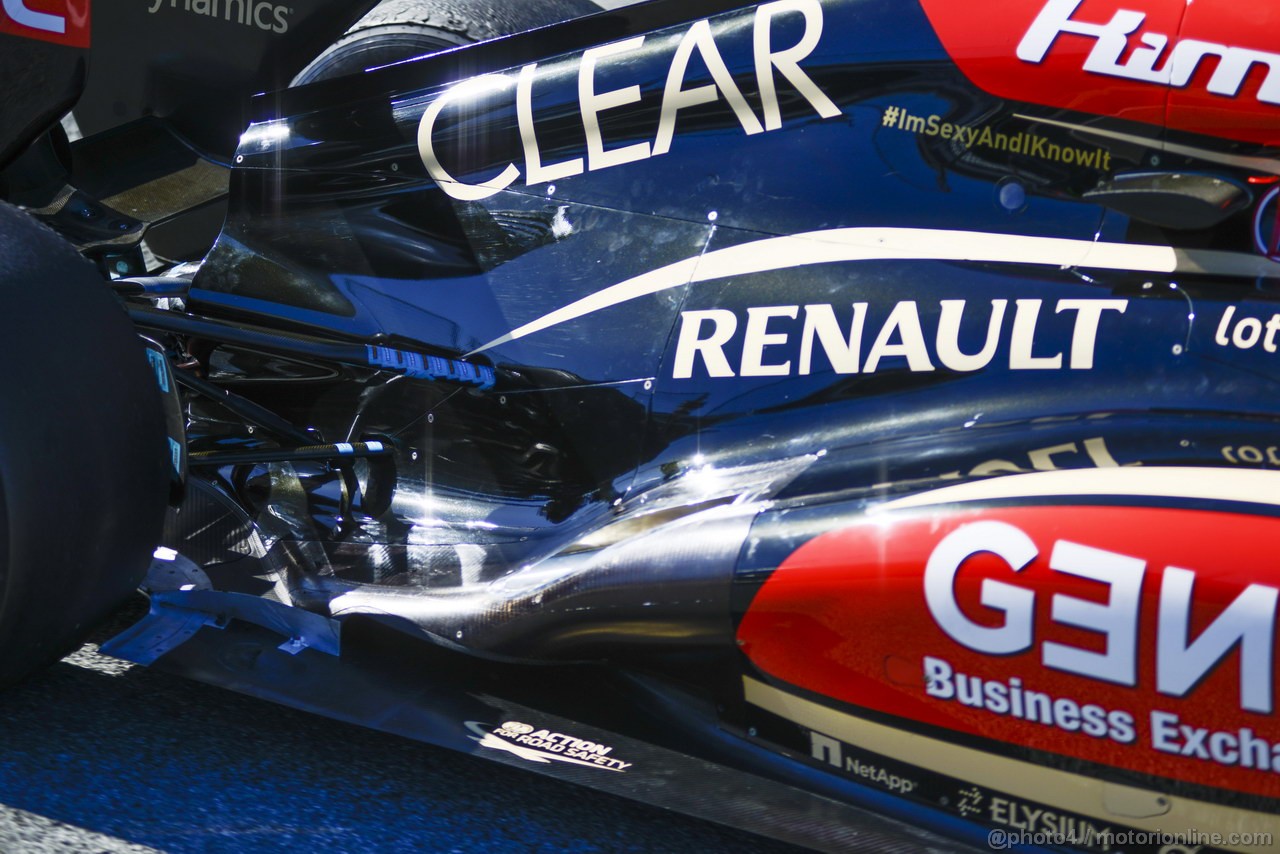 JEREZ TEST FEBBRAIO 2013, Lotus F1 E21 exhaust e rear suspension detail.
07.02.2013. 