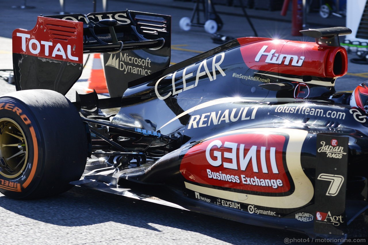 JEREZ TEST FEBBRAIO 2013, Kimi Raikkonen (FIN) Lotus F1 E21 exhaust e rear suspension detail.
07.02.2013. 