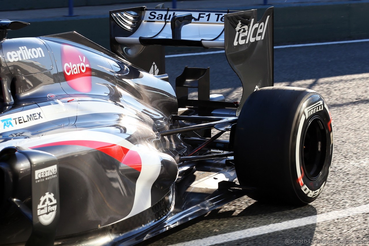 JEREZ TEST FEBBRAIO 2013, Nico Hulkenberg (GER) Sauber C32 rear suspension.
